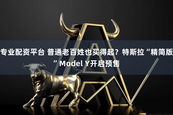 专业配资平台 普通老百姓也买得起？特斯拉“精简版”Model Y开启预售