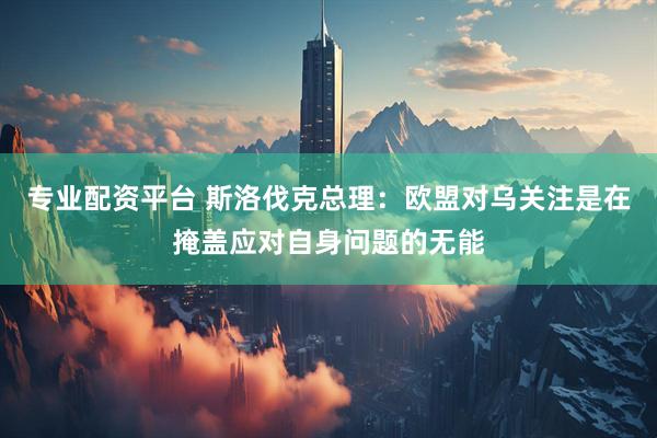 专业配资平台 斯洛伐克总理：欧盟对乌关注是在掩盖应对自身问题的无能
